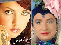 (左)マキシムのデビューアルバム「Трудный возраст」(右)セルジューチカのコスプレ