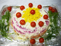 外套を着たニシン