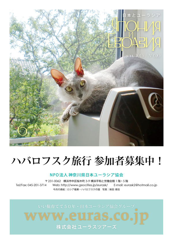 今月の表紙：ロシア極東・ハバロフスクの猫