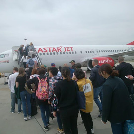 イースター航空への搭乗風景