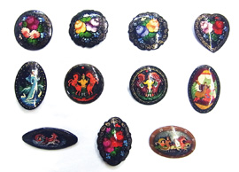 ロシア民芸ブローチ