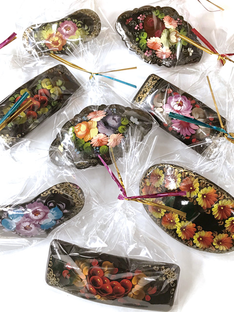 花柄ヘアクリップ