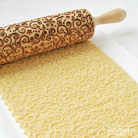 押し型付き麺棒「吹雪」