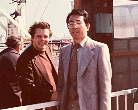 若き日のヤンソンス氏（左）と筆者