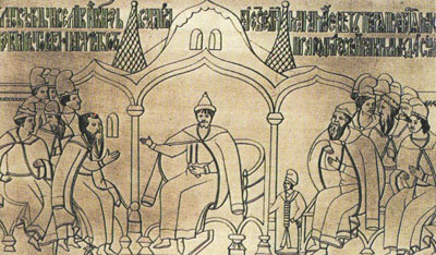 顧問と会議をするウラジーミル・モノマフ